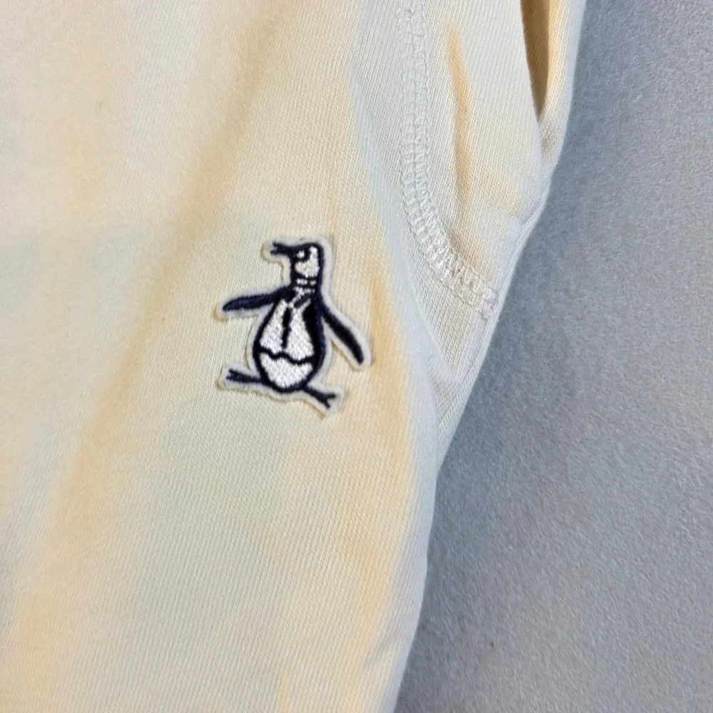 Original Penguin Mens Cream Jogger Sweatpants XL Off White Fleece Pants 0001892